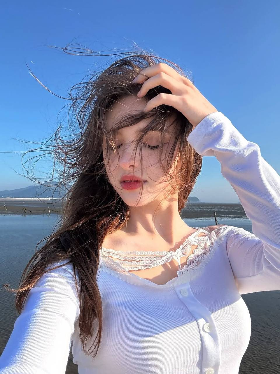 Exciting amateur Brunette Beach Long Hair Outdoor porn HotiFy (@hotify)