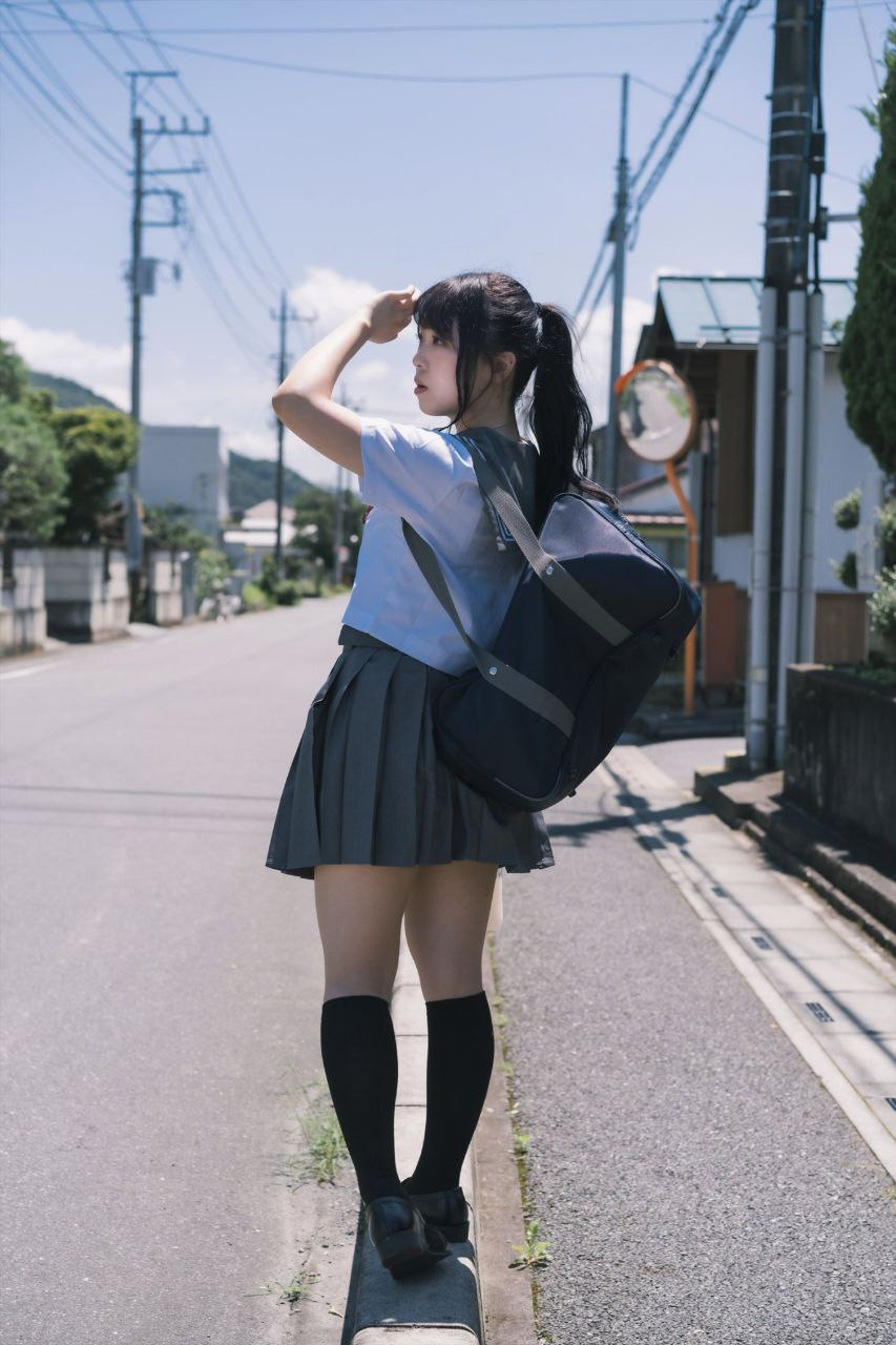 Exciting amateur Japanese Outdoor Uniform Ponytail porn HotiFy (@hotify)