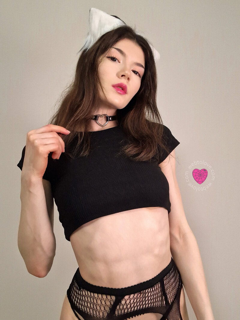 Exciting amateur Abs Brunette Collar Catgirl porn webtolove (@webtolove)