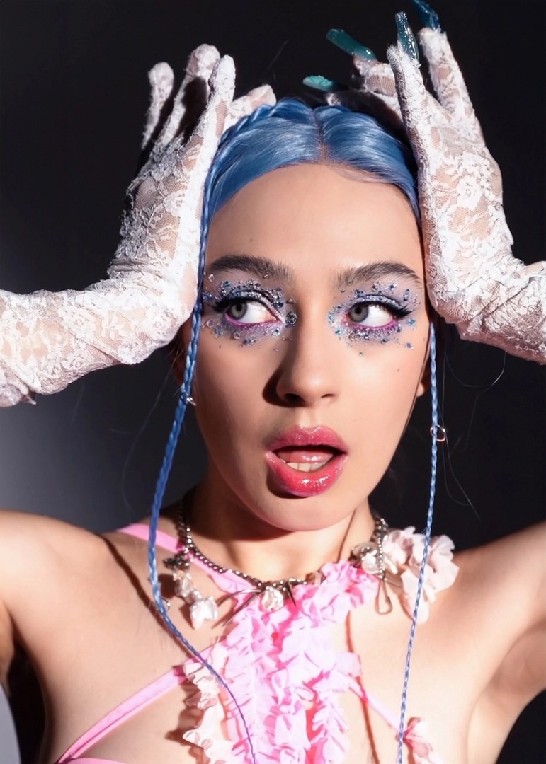 Exciting amateur Blue Hair Long Hair Lipstick Makeup porn HotiFy (@hotify)
