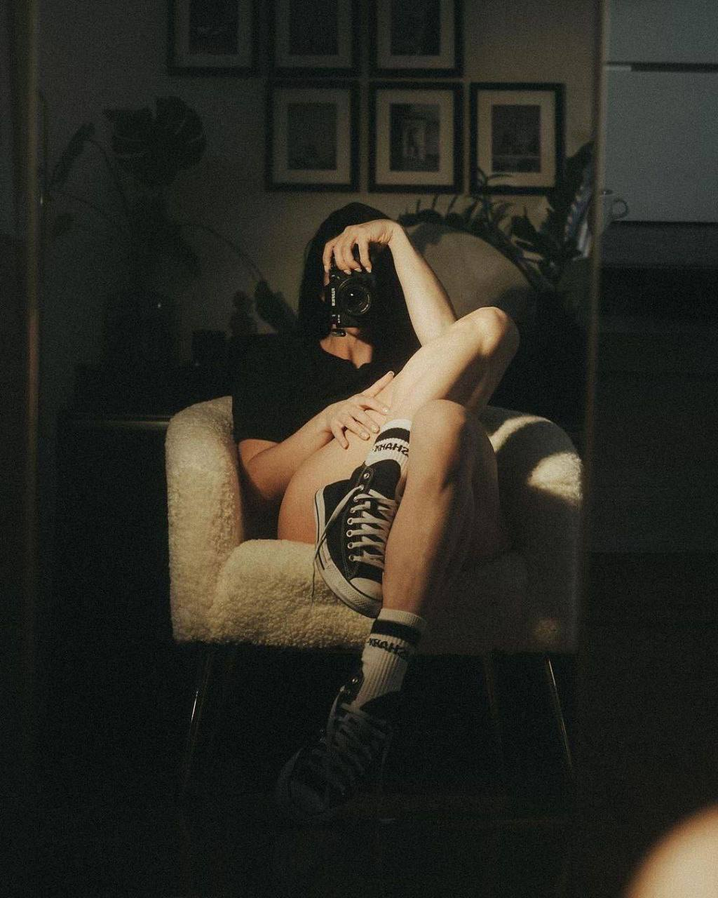 Exciting amateur Legs Up Mirror Sneakers NSFW porn HotiFy (@hotify)