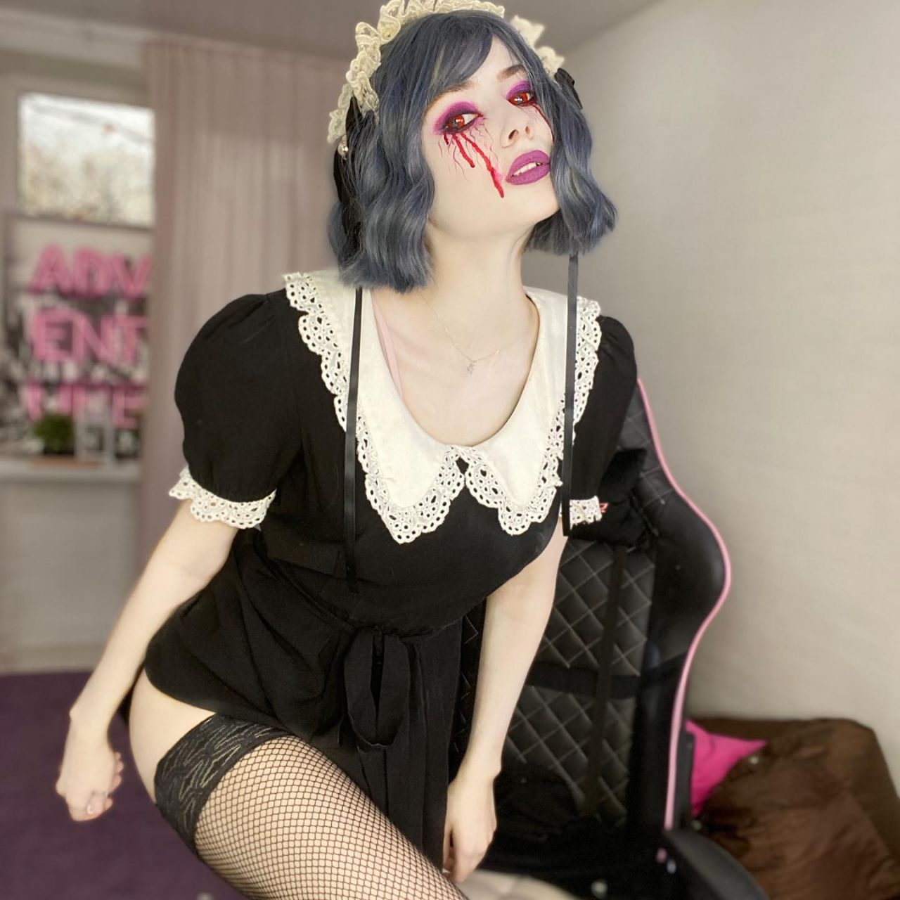 Exciting amateur Blue Hair Cosplay Costume porn HotiFy (@hotify)